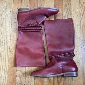 Vintage Allegre Brown Leather Pull On Riding Boots Size 8.5